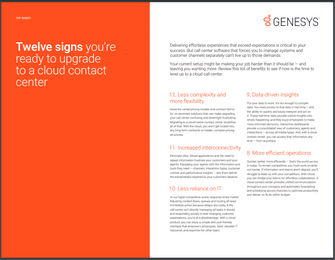 Twelve signs you’re ready to upgrade to a Cloud Contact Centre ...